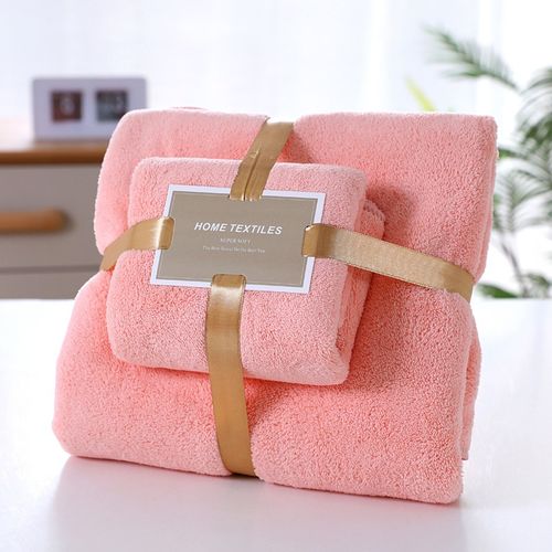 Towel Set - 2 Pcs - Coral Pink