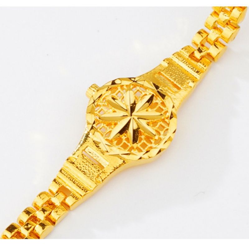 Gold imitation Sunflower Watch Chain bracelet women fashion trend 