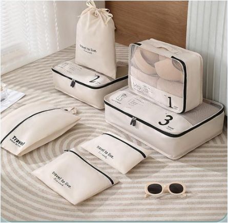 Genetic 7Pcs/Set Large Capacity Luggage Storage Bags-Grey