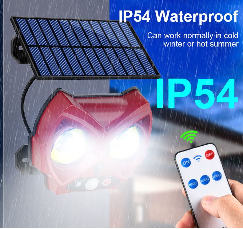 New solar powered lamp, owl lamp, outdoor garden decoration lamp, human body sensing street lamp, courtyard lamp, wall lamp