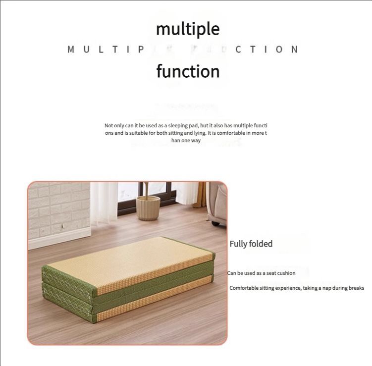 Floor Mattress: Foldable Coconut Fiber Sleeping Mat for Living Room, Bedroom, and Guest Room - Lightweight, Breathable & Provides Back Support.