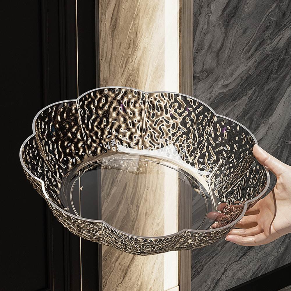 New PET material fruit plate snack plate Chinese style household daily dining kitchen flower-shaped fruit plate