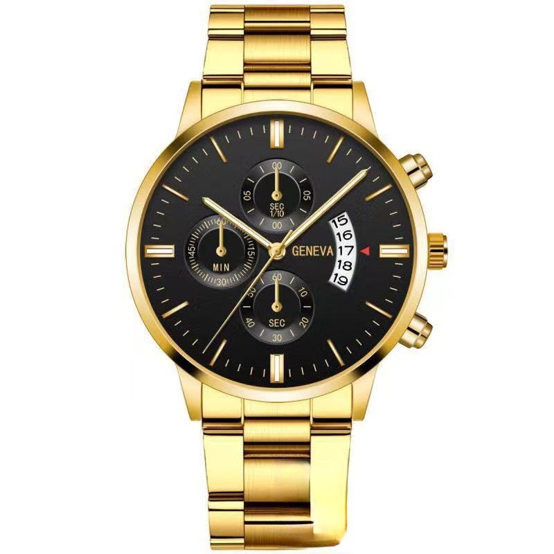 Calendar steel band watch men's large dial quartz watch men's watch foreign trade men's watch