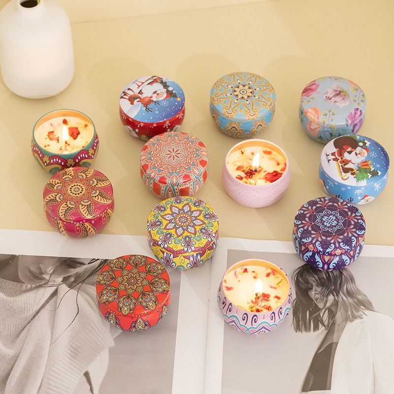 Luxury Gift Set Metal Aroma Tins Jar Candle Natural Soy Wax Scented Candles