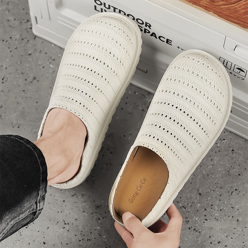 Youth Men Breathable Mesh Shoes Man Fashion Casual Flats Loafers Male Leisure Daily Slip On Footwears For Black