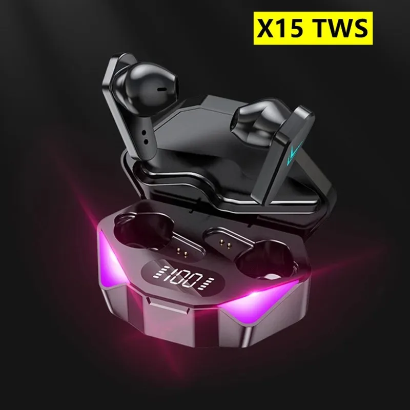 X15 TWS Gaming Earbuds Wireless Bluetooth Earphones With Mic Bass Audio Sound Positioning 9D Stereo Music HiFi Headset For Gamer