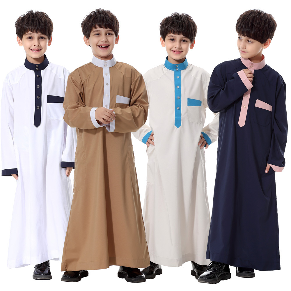 Muslim Youth Worship Gown CRRshop free shipping hot sale man boy White Blue clothing large size S-XL XXL XXXL 6-18 years old six-eighteen Eid al Fitr popular cassock