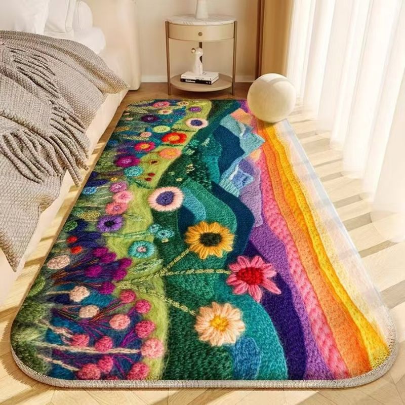 Latest, large size 40*100cm，40*120cm，60*120cm，60*160cm，80*160cm，80*200cm  imitation cashmere carpet, resistant to dirt and easy to maintain, warm, bedroom, bedside, anti slip carpet CRRSHOP 
