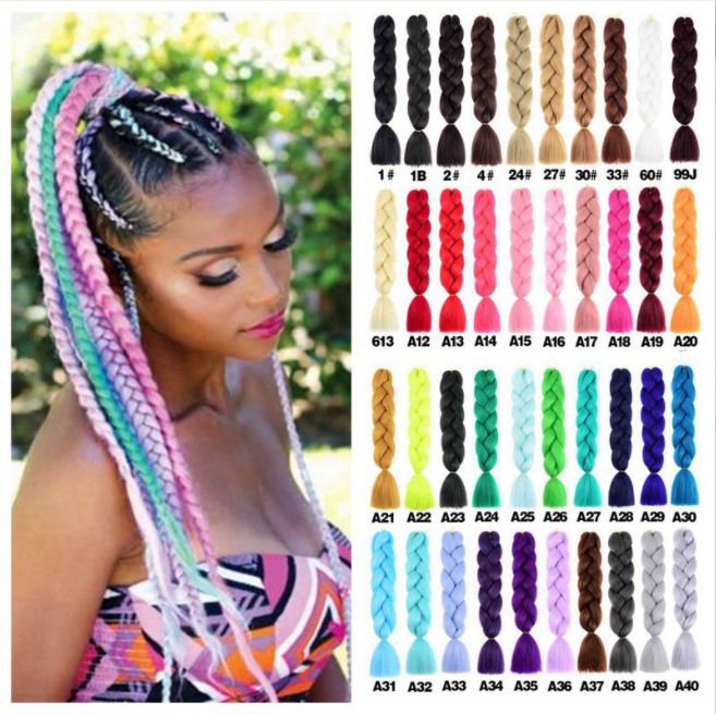 Jumbo braiding hair 100g/pc 24inch, 3PCS-5PCS One Color New Fashion Womens  Gradient Long Braid Wavy Wigs Synthetic Hair |TospinoMall online shopping  platform in GhanaTospinoMall Ghana online shopping