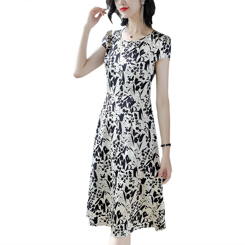 HRJ#213# women's dress midi fragrance cloud skirt girl's elegant floral dress