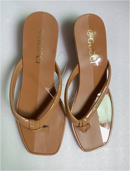 GUCCI Party Open-toed Slippers For Lady High Heel Flip Flop Sandals
