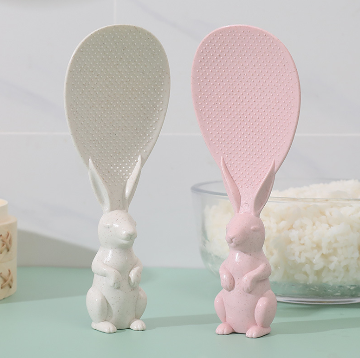 Household wheat straw rabbit spoon can be vertical rabbit rice shovel rice cooker rice spoon creative non-stick rice cartoon rice spoon