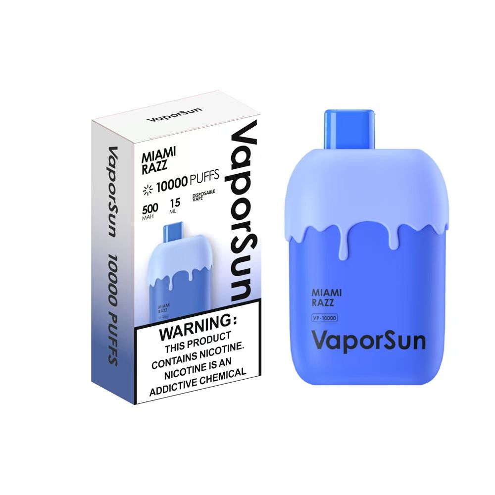 10 pcs VaporSun 10,000 puffs Vape Disposable e-cigarette 600 puffs 800 puffs 12000 puffs 15000 puffs 20000 puffs 25K puffs Vapes  Kiwi strawberry Miami Razz  