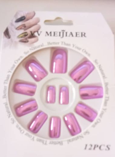 12pcs Set 3D Bling Glitter Artificial Fingernails- French False Daily Finger Wear VV MEIJIAER press on Nails