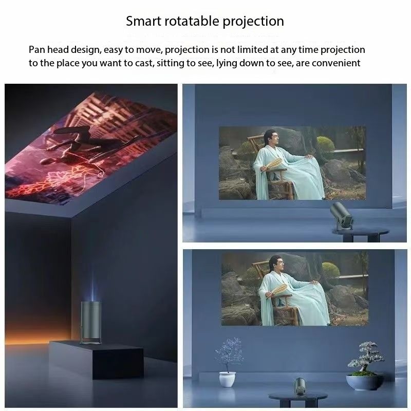Mini Projector,Smart Projector,4K Projector with Wifi 6 and Bluetooth 5,Portable Projector with Android 11, Automatic Keystone Correction,180 Degree,130 Inch Display