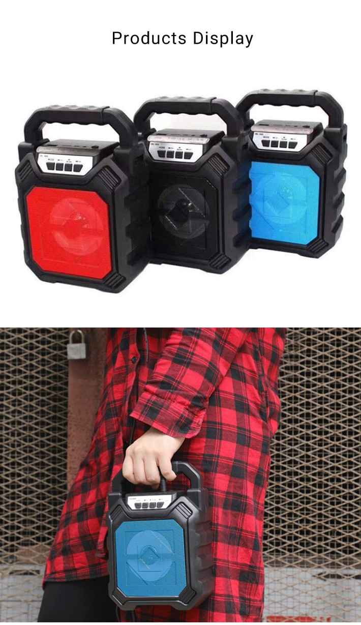 LLT 668 Bluetooth Speaker with Handle Portable Bass Stereo Subwoofer Wireless Speaker Black