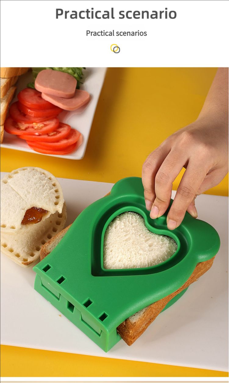 New heart-shaped automatic edge banding toast pocket bread making tool for home DIY sandwich cutting mold