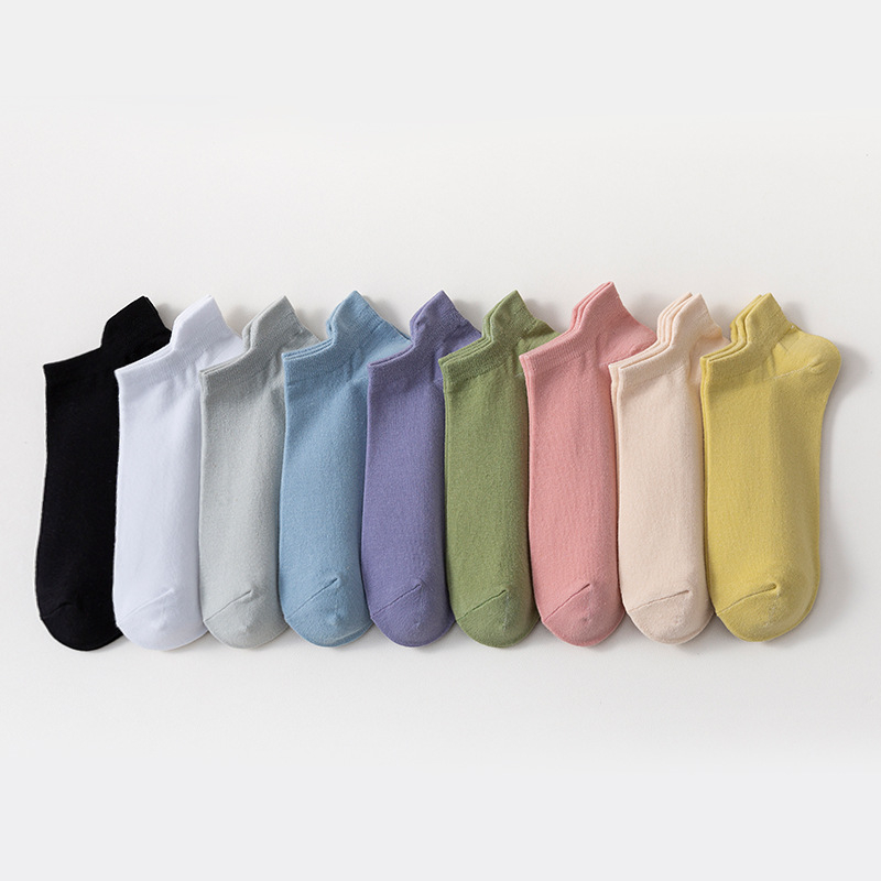 1777 Women's Summer Solid Color Socks Soft Thin Breathable Soft Sock 3 Pairs
