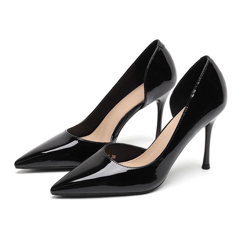 Heel Shoe Lady Heel Shoe Woman Fairy Style Leather High Heels Women's Spring New Solid Color Pointed Toe Fine Heel Shoes for Women