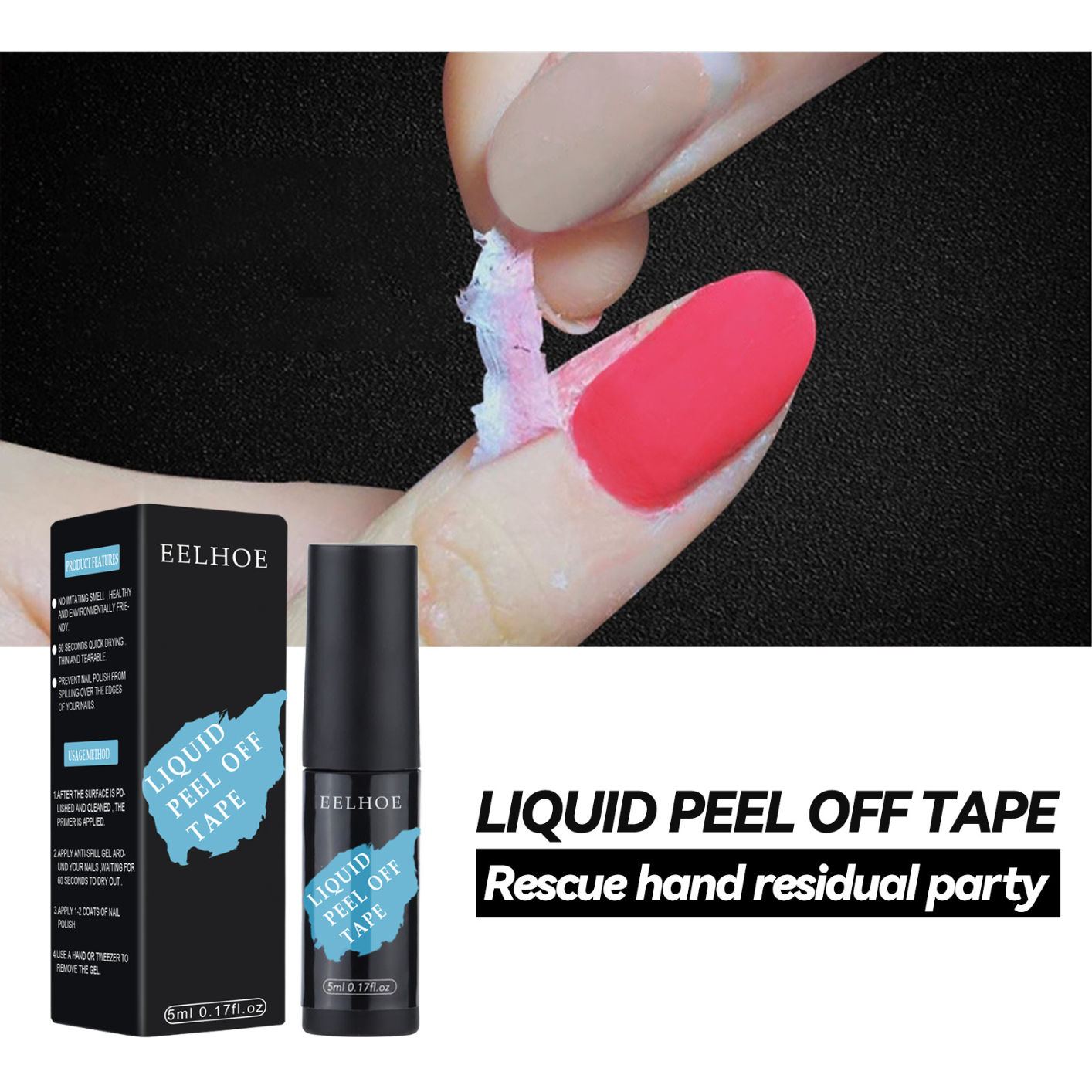 Latex Liquid Nail Simple Peel off Cuticle Guard for Nail Art Liquid Latex Barrier Protector 5ml