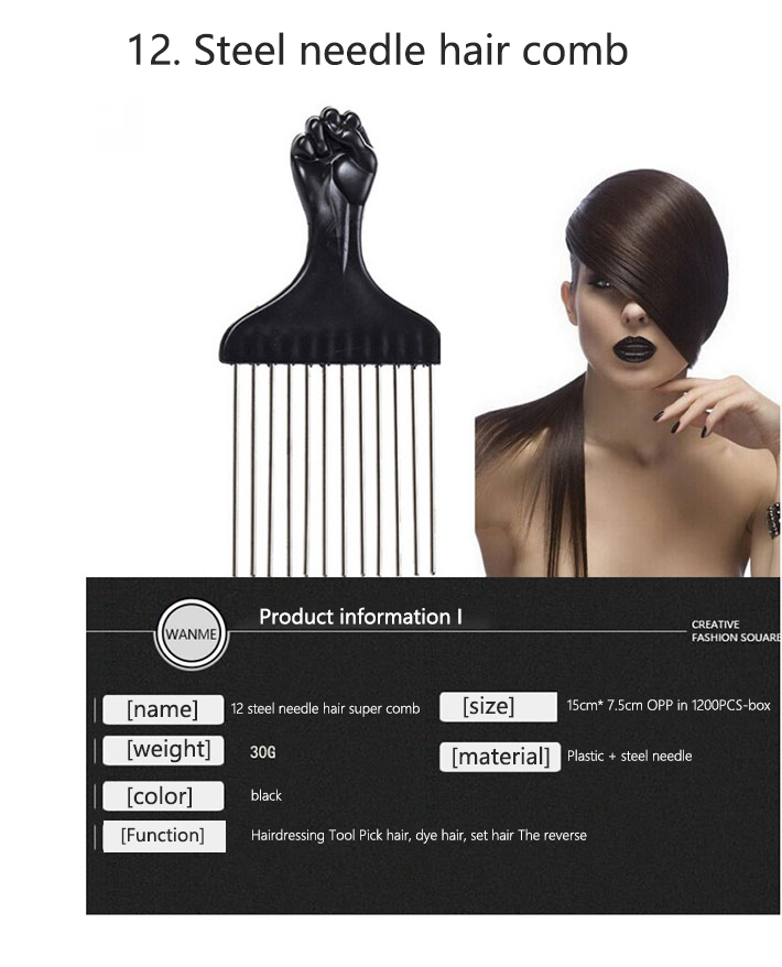 P3030 Wide Tooth Afro Pick for Men, Hair pick for Curly Hair for Women, Lift Pick Comb Tool for Wig Braid Detangle, Hair Styling