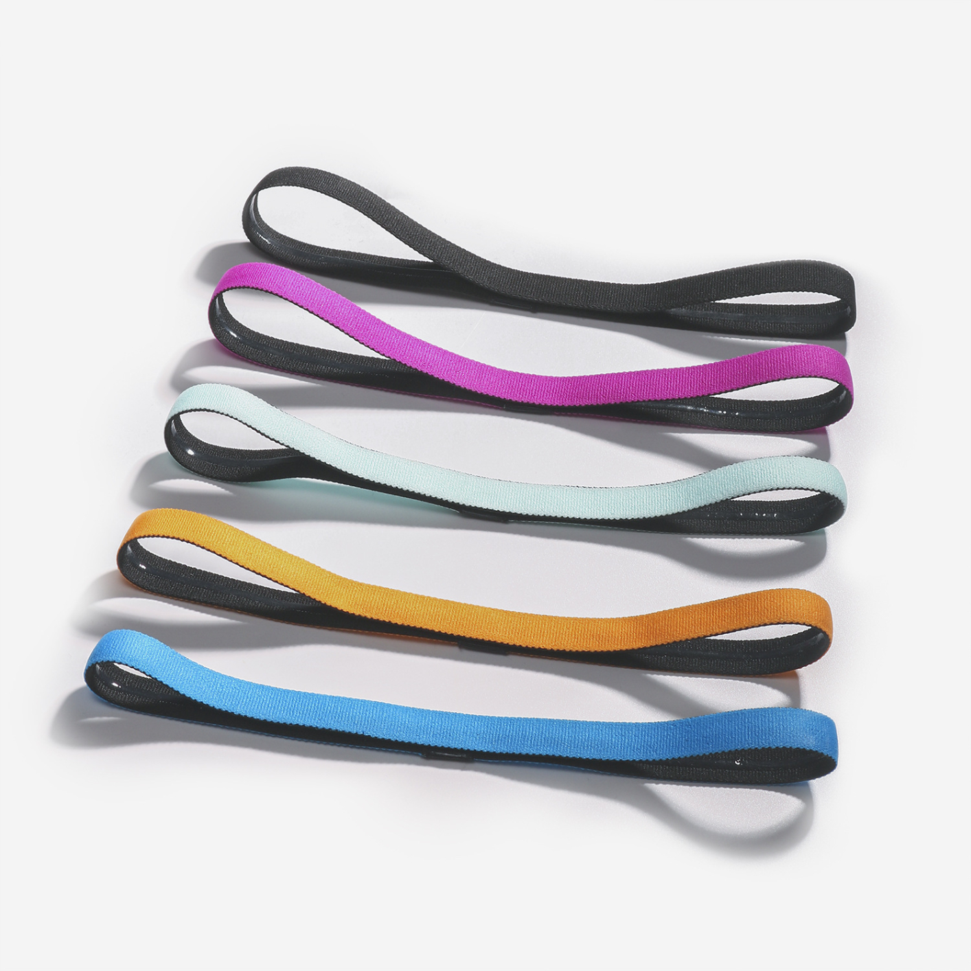 HT010 Elastic Thin Sports Headbands - Athletic Non Slip Skinny Headbands for Women Men Boys Girls Kids Silicone Grip Hairband Mini Sweat Band, Great for Workouts