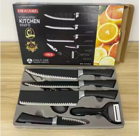 6PCS Kitchen Knives 2025 Hot Multifunction Stainless Steel Sharp Blade 6pcs Non-Stick Knives Set Accessories Fruit & Vegetable Tools