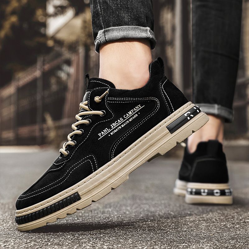 Men's shoes spring breathable kitchen work anti-slip waterproof wear-resistant labor protection shoes men's black casual board shoes W35