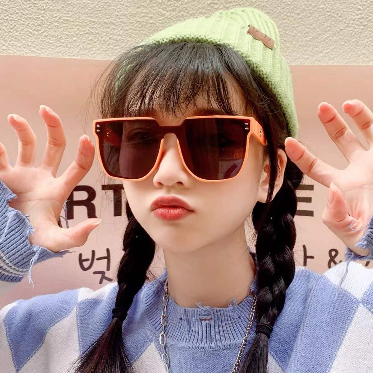 58008 Women's Fashion UV Blocking Sunglasses Large Square Frame Sunglasses