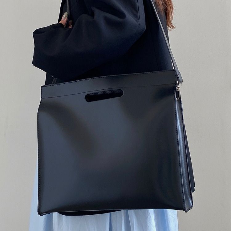 Women Minimalist Briefcase Tote Bag, Laptop Handbag for Work Commute, Niche Stylish Document Shoulder Bag, Versatile Office Hand & Single Shoulder Purse
