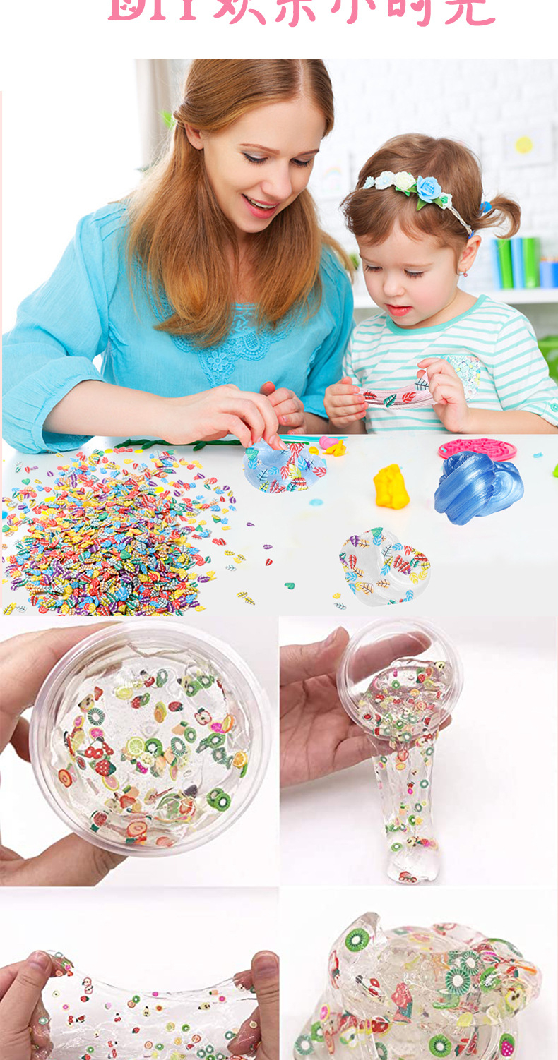 AKAKD DIY handmade jewelry accessories fruit flowers soft pottery stick slices cream gel hair accessories phone case material accessories（1 boxed）
