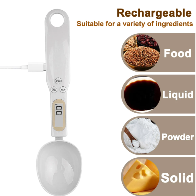 500g Digital Measuring Spoon with LCD Display Kitchen Electronic Food Flour Scale Tool 0.1g/0.01oz Precise for Milk Coffee Tea