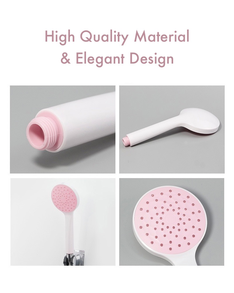 Handheld Shower Head, High Pressure, Water Saving, Shower Sprayer, Pink