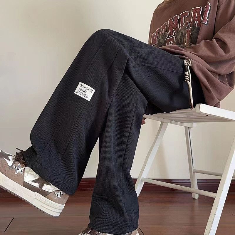 X329 Men's Autumn and Winter New Casual Loose Trousers Solid Color Straight Pants