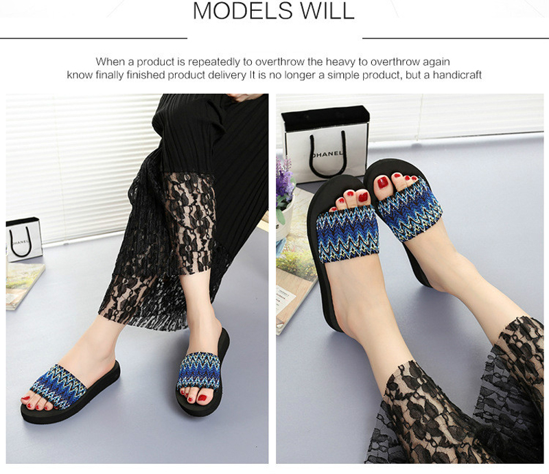 OWL　Fashion slippers sandals with a female muffin slope with Home Furnishing thick non slip bottom summer beach shoes wholesale