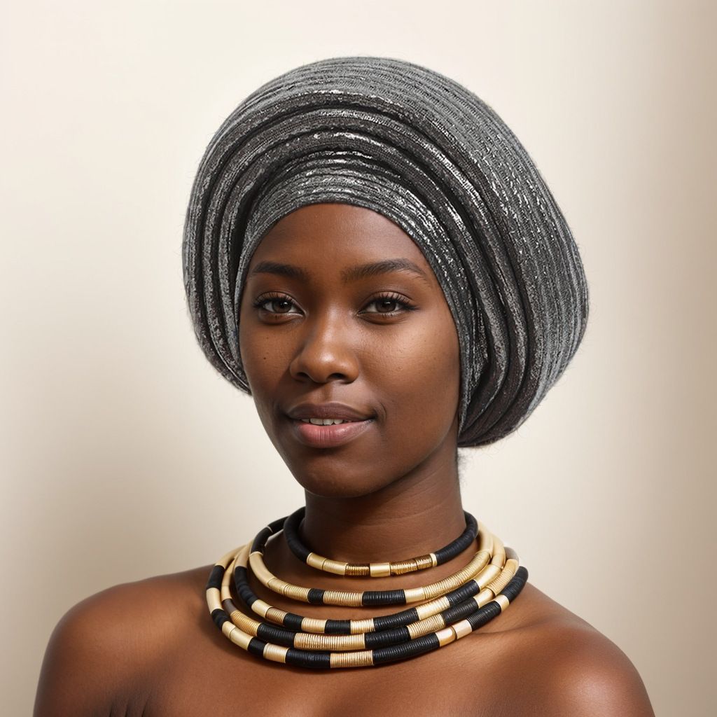 801256634359 Women Hats Headscarf For Fashion Nigerian Weddings Hat Woman Head Band Ladies Headband Lady Head Scarf CapSilver