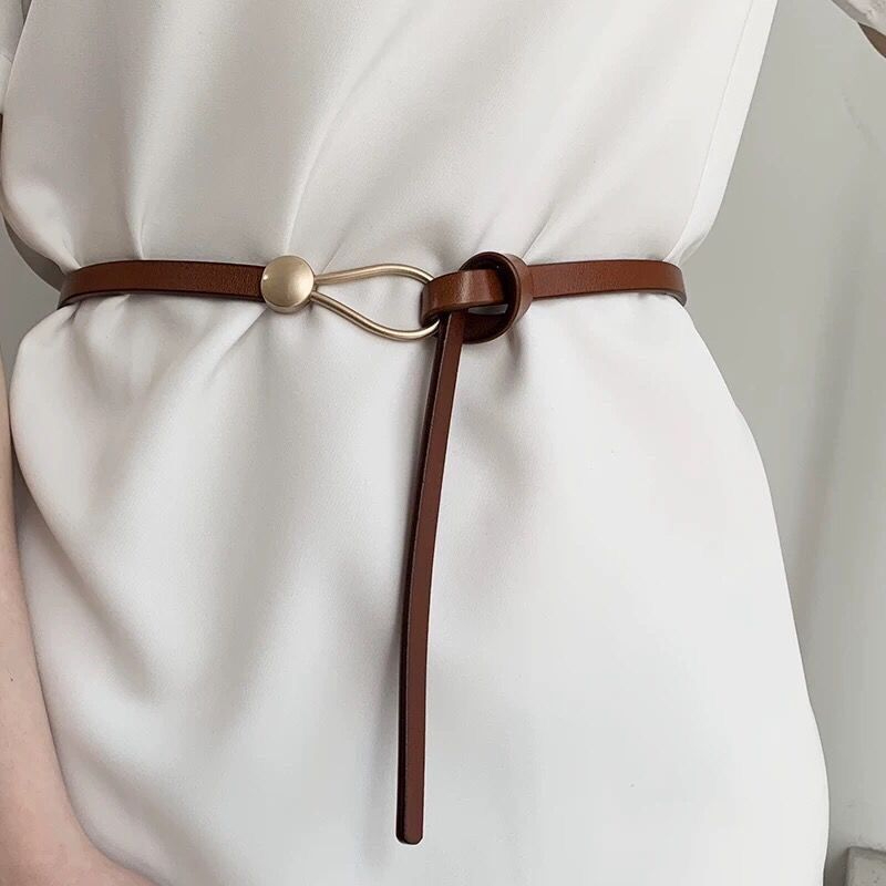 00000 Ladies Fashion Versatile Knotted Decorative Belt Thin Belt