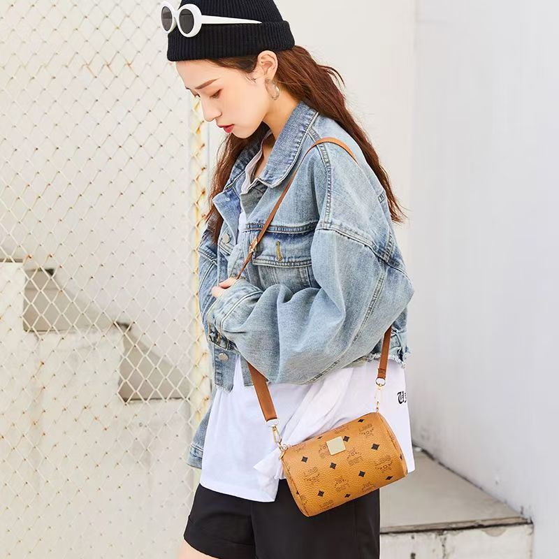 2024 New Fashion Korean Style Trendy Princess Round Cylinder Bag Retro Girl's Outfit Multi-functional Shoulder Bag