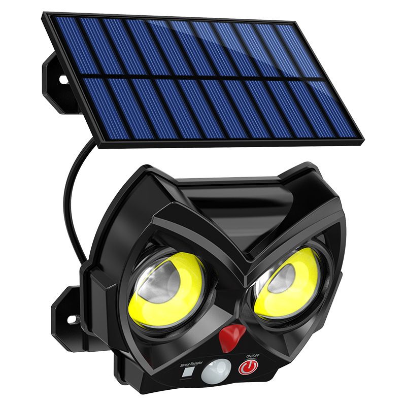 New solar powered lamp, owl lamp, outdoor garden decoration lamp, human body sensing street lamp, courtyard lamp, wall lamp