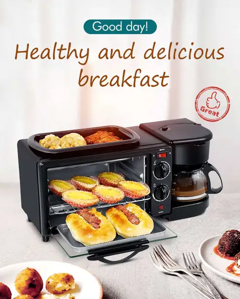 Multifunctional Toaster Electric Oven Breakfast Sandwich Maker Bread Maker  Full Automatic Coffee Machine