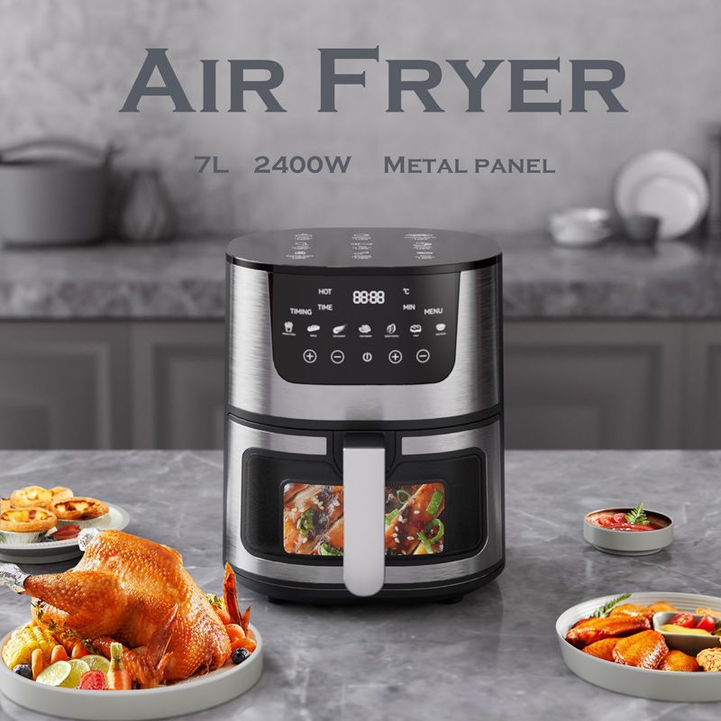 Air Fryer Household 7L 15L Large Capacity Intelligent Visual Stainless Steel Electric Fryer