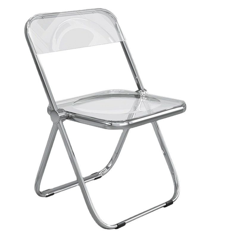 Home transparent folding chair fashionable acrylic crystal chair portable makeup chair ins style internet celebrity photo chair clothing store restaurant chair