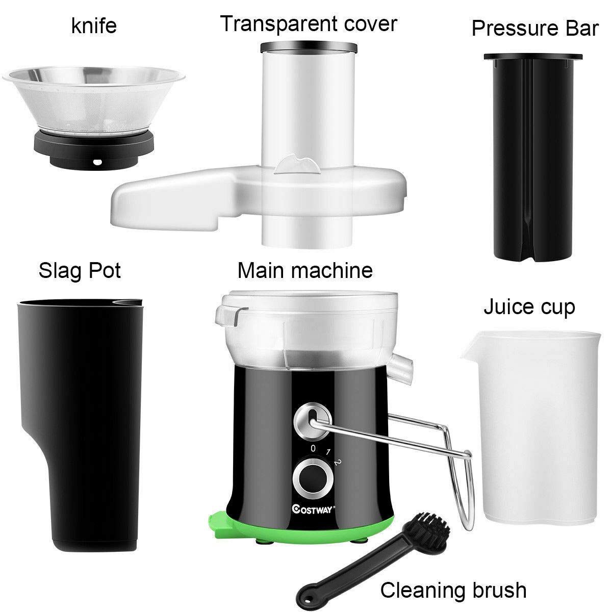 Juicer Machine, Centrifugal Juicer with 3-Inch Wide Mouth, BPA-Free Stainless Steel Juice Maker with 2-Speed Control, Masticating Juice Extractor for Fruit Vegetable