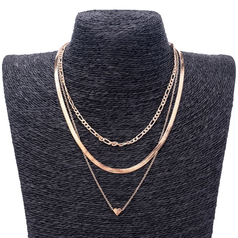 Small heart-shaped pendant collarbone chain, multi-layer layered necklace CRRSHOP Christmas Holiday gifts free shipping