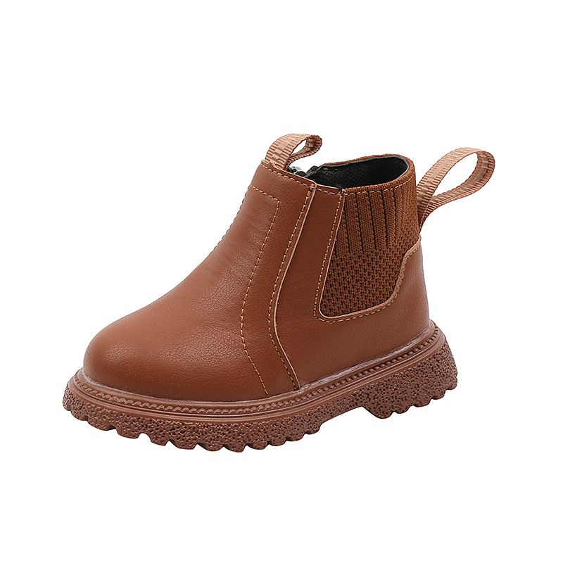 Spring Autumn New Fashionable Versatile Casual Sports Boots for Little Boys Comfortable Little Girl Trendy Leather Boots