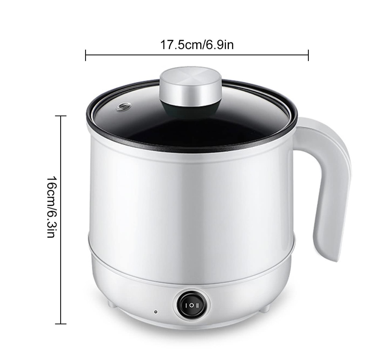 Electric Hot Pot,1.8L Household Rapid Noodles Cooker, Electric Cooker,Multifunctional Cooking Pot，Frying Pan,Mini Steamer,Non-Stick Casserole，Mini Multi-Cooker for Pasta Noodles, Soup, Boiled Eggs, Vegetables, Meat 