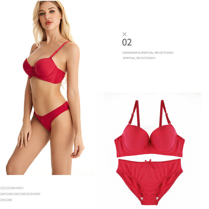 KA2127 women's cute bow bra panty set seamless girl lingerie push up bra thin bra sexy gathering bra steel ring women's lingerie set