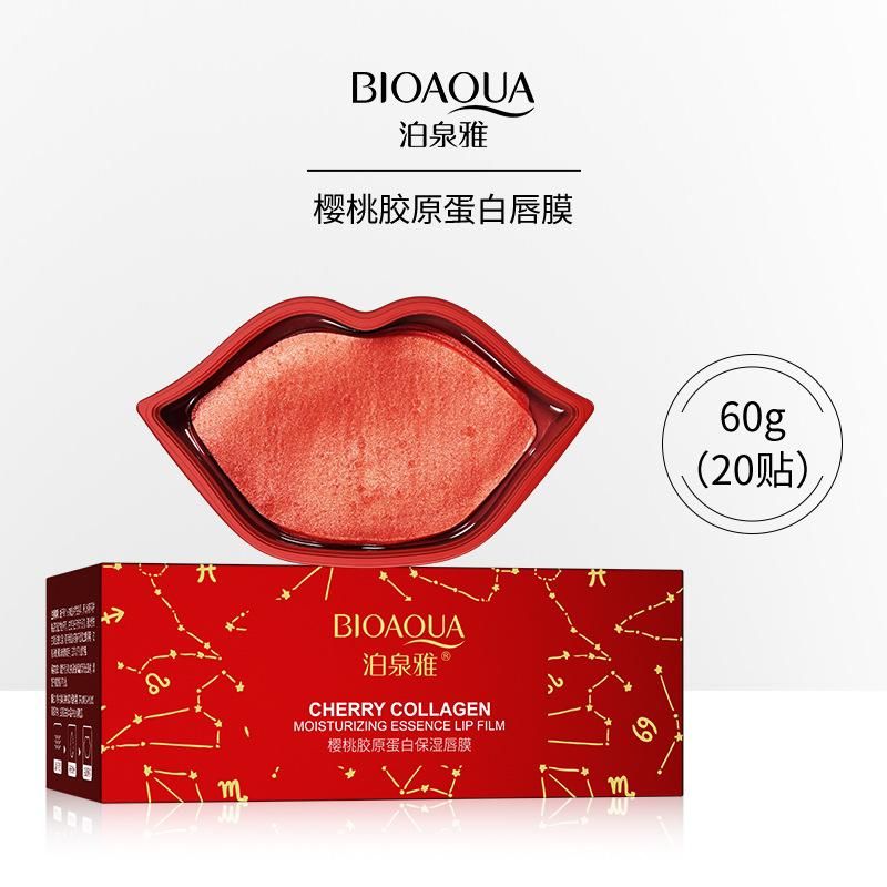 Bioaqua,Veze Cherry Collagen Lip Mask moisturizing hydrating moist improve regular water tender lip film lip masks to winter 20Pcs