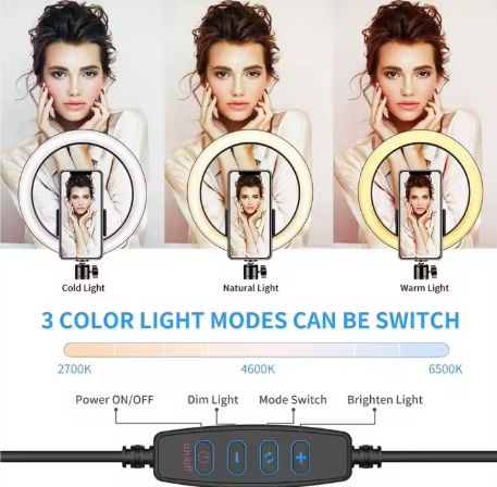 12'' QX-300 RING FILL LIGHT -Rotation Tripod Stand Selfie Ring Light