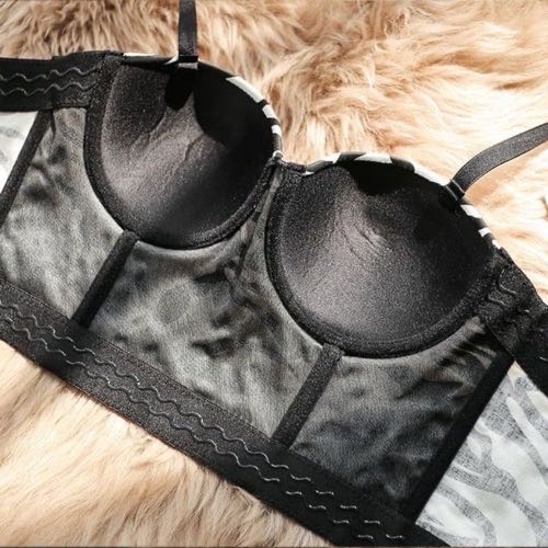 Zebra babes suspender plus-size small vest women's inner and outer wear bandeau top with chest pads and herringbone corset